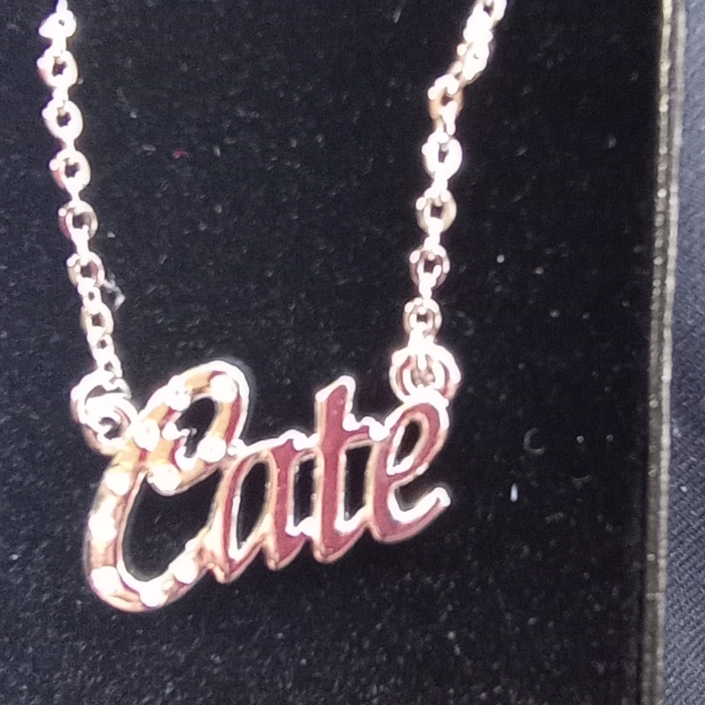 Silver Cate nameplate necklace